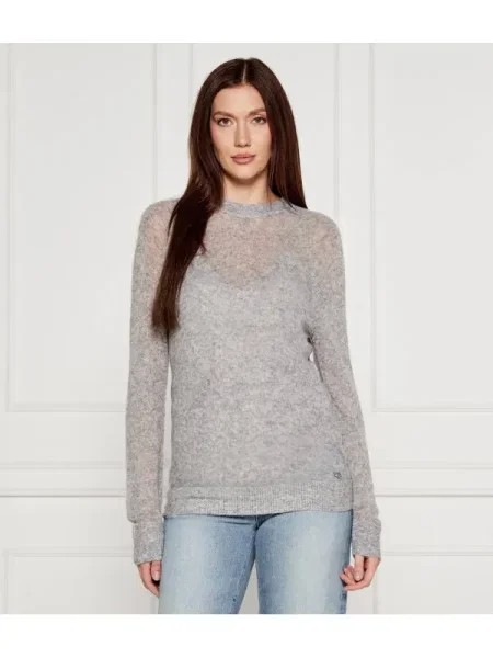 GUESS Szvetter + top IZABELLA gyapjú hozzáadásával szürke