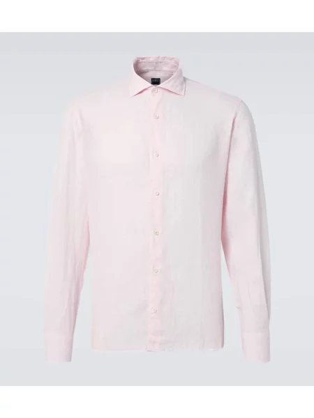 Lněná košile Fedeli růžová