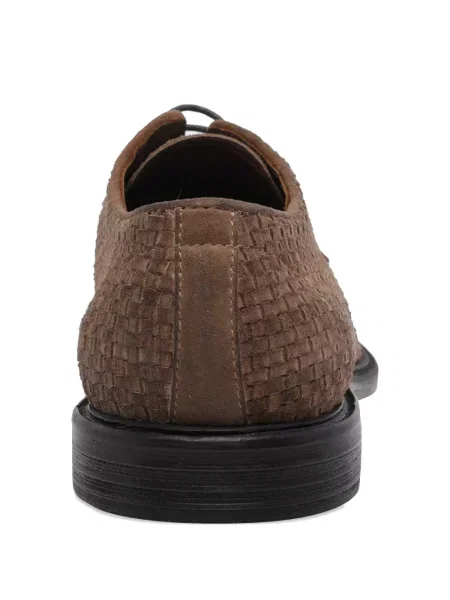 Pantofi derby Pawelk's din piele de căprioară maro