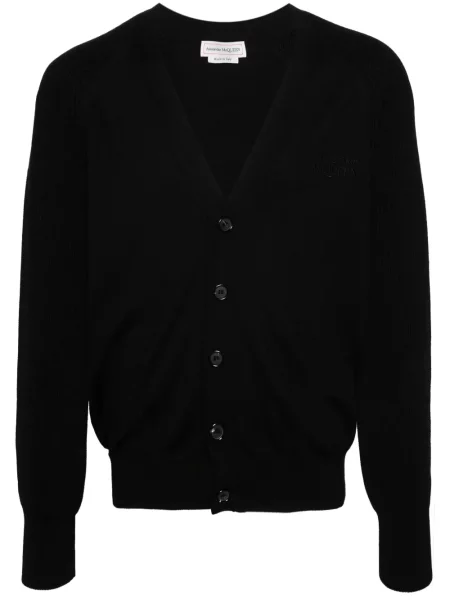 Cardigan Alexander Mcqueen cu broderie tricotate negru