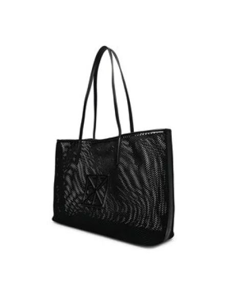 Táska Calvin Klein Emblem Mesh Tote fekete