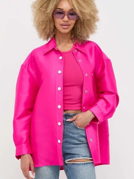 Miss Sixty camasa femei cu guler clasic relaxed roz