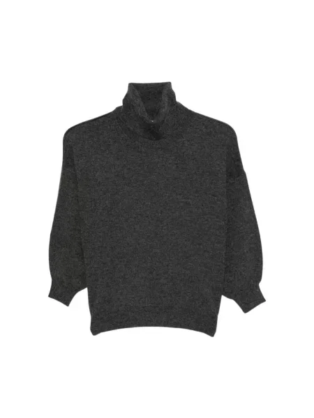 Sweter z golfem Max Mara wełniany do golfa szary