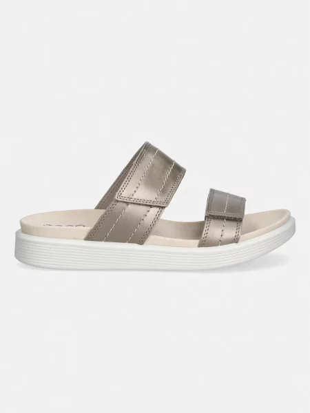 Ecco natikači usnjeni Soft Sandal W bež
