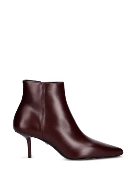 Cizme scurte Max Mara din piele roșu