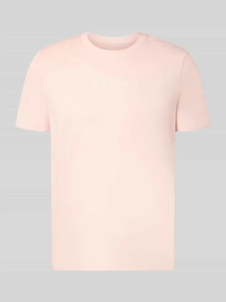 T-shirt o kroju regular fit z czystej bawełny S.oliver Red Label różowa