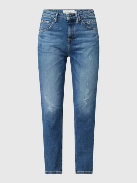 Jeansy ze średnim stanem o kroju relaxed fit z dodatkiem streczu model ‘Freja’ Marc O'polo Denim niebieskie