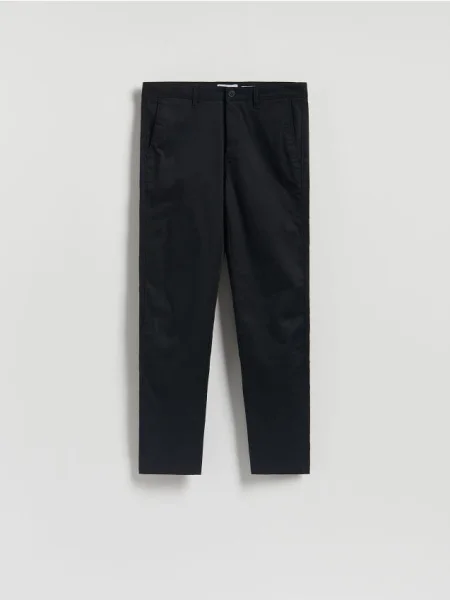 Reserved Pantaloni chino slim cu conținut ridicat de negru