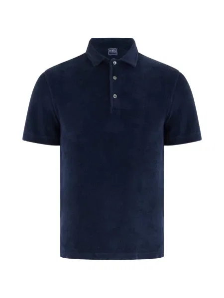 Scurt tricou polo Fedeli din material terry albastru
