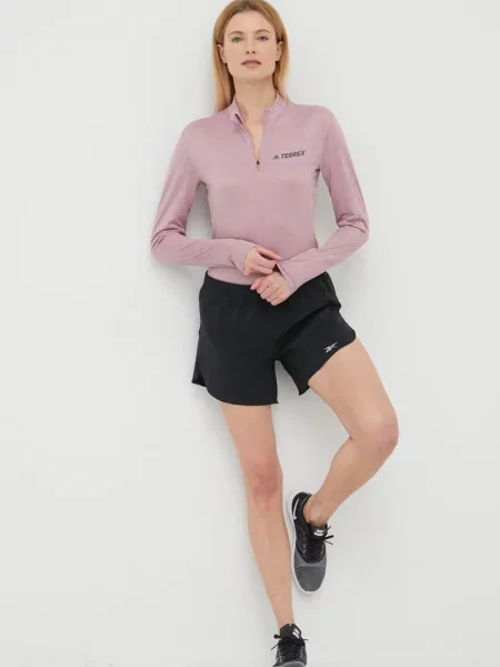 Однотонные шорты Reebok для бега черные