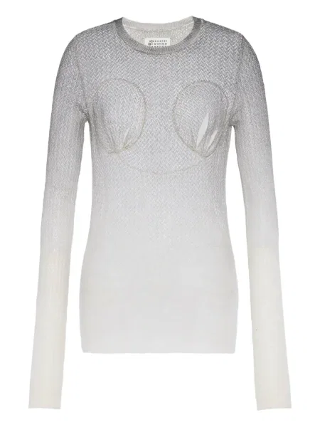 Pulover Maison Margiela transparente gri