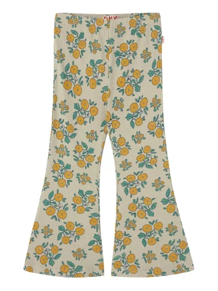 Tinycottons kalhoty FLOWERS RIB PANT béžové