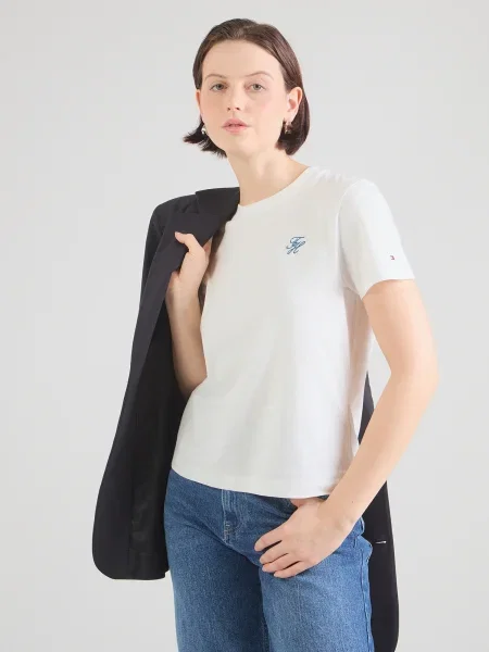 TOMMY HILFIGER Tricou albastru alb