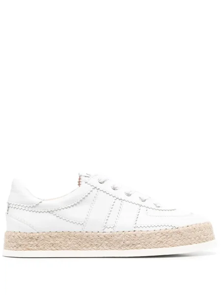 Sneakerși Agl cu șireturi din dantelă alb