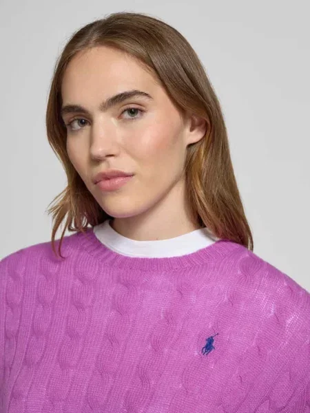 Sweter wełniany z mieszanki wełny lana i kaszmiru Polo Ralph Lauren fioletowy