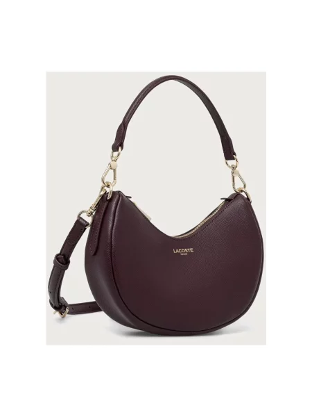 Lacoste torebka crossbody skórzana brązowa