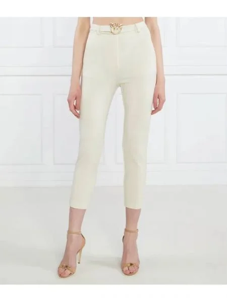 Pinko Pantaloni cu cordon POTENZA | Cropped Fit alb
