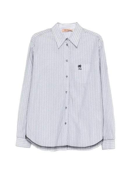 Haftowana koszula N°21 w paski biała