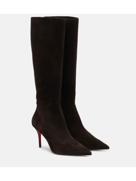 Cizme Christian Louboutin din piele de căprioară maro