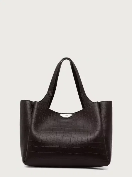 DKNY geantă shopper pentru femei cu imitație de piele maro