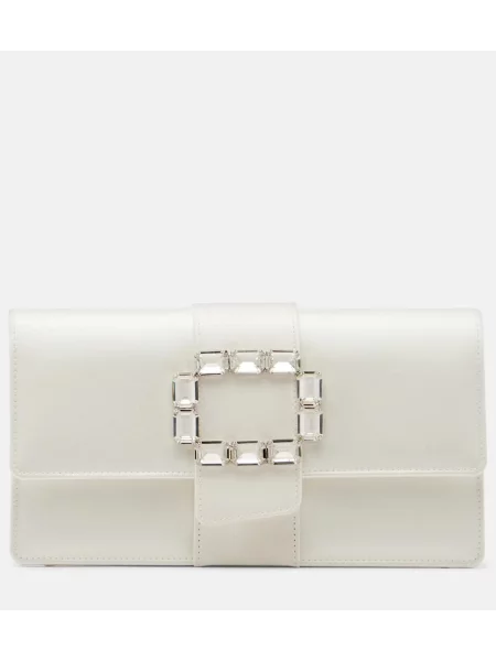 Satenska pisemska torbica Manolo Blahnik bela