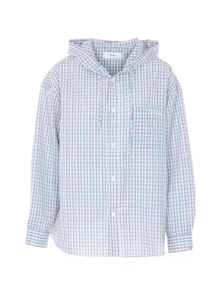 Koszula Dunst w kratkę z kapturem biała