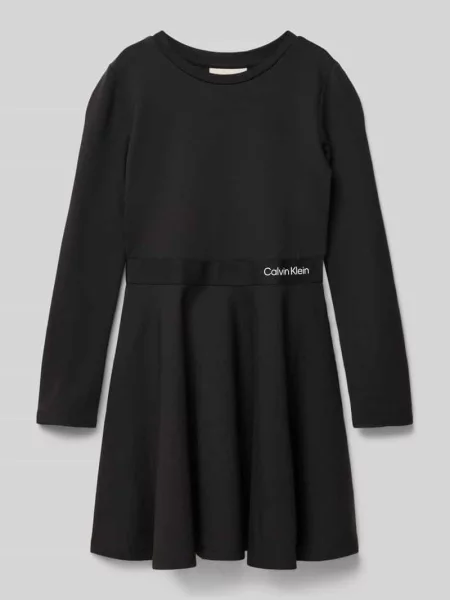 Sukienka z nadrukiem z logo Calvin Klein Jeans czarna