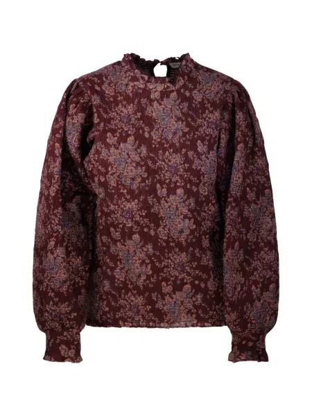 Bluză Antik Batik cu model floral cu imagine maro