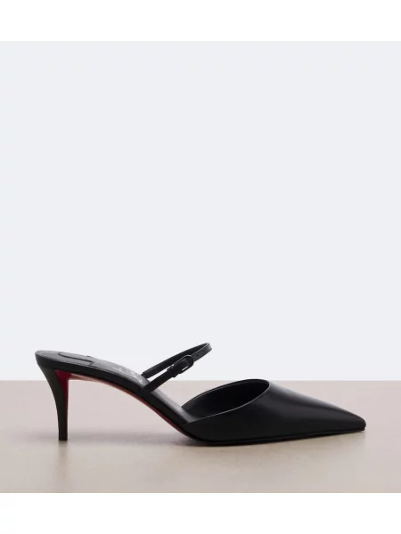 Papuci tip mules Christian Louboutin din piele negru