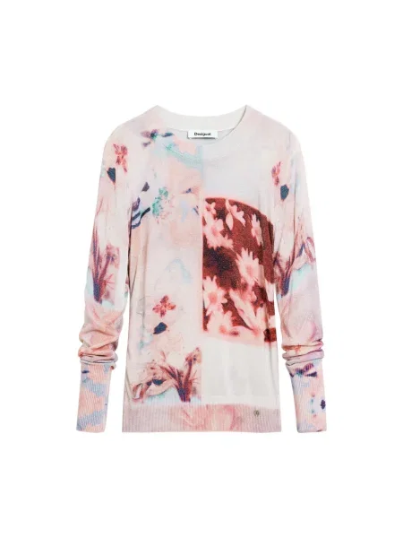 Desigual Svetr opálová / merlot / světle červená