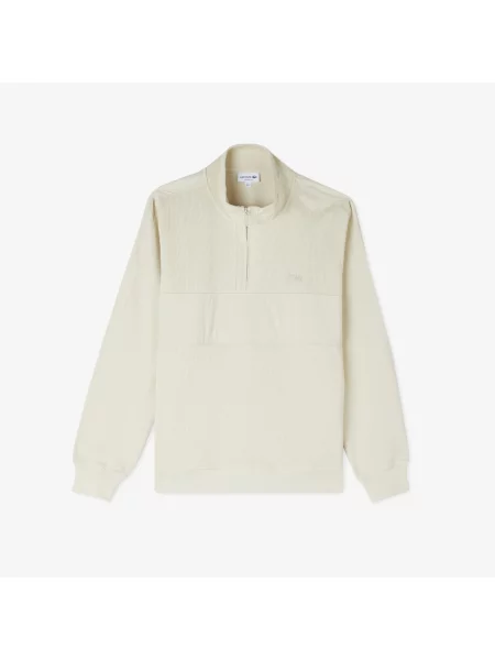 Lacoste Bluza Half Zip Classic Fit beżowa