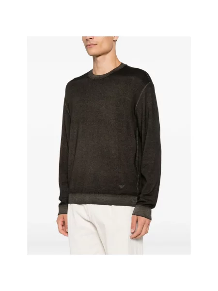 Sweter Emporio Armani wełniany brązowy