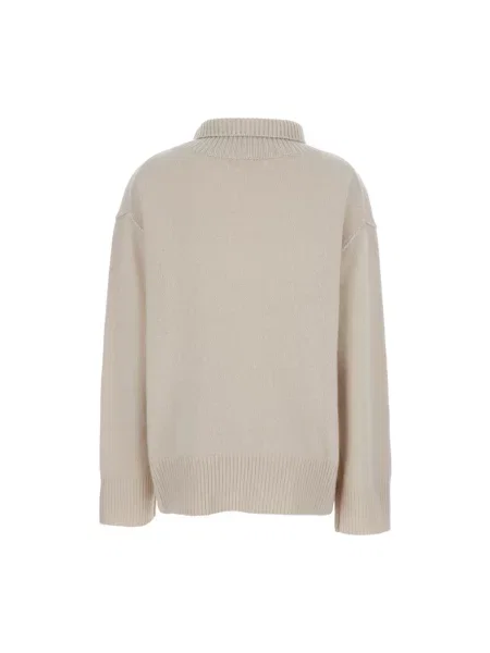 Lniany sweter z golfem Soft Goat beżowy