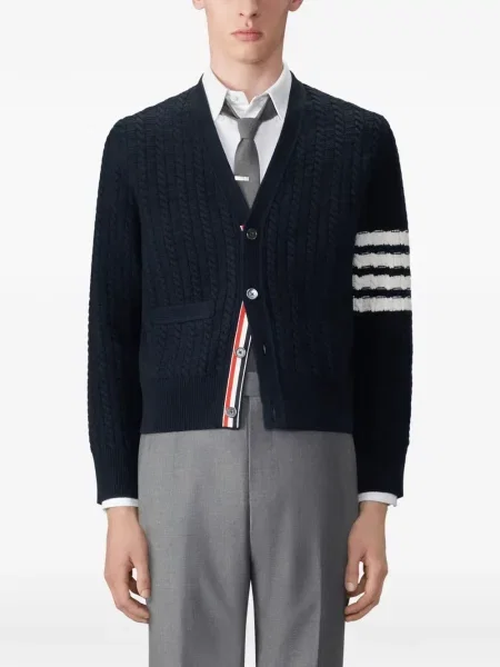 Cardigan Thom Browne de lână albastru