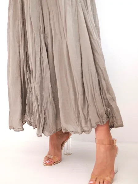 Maxi talie elastică fusta maxi Kesi Włoski alb