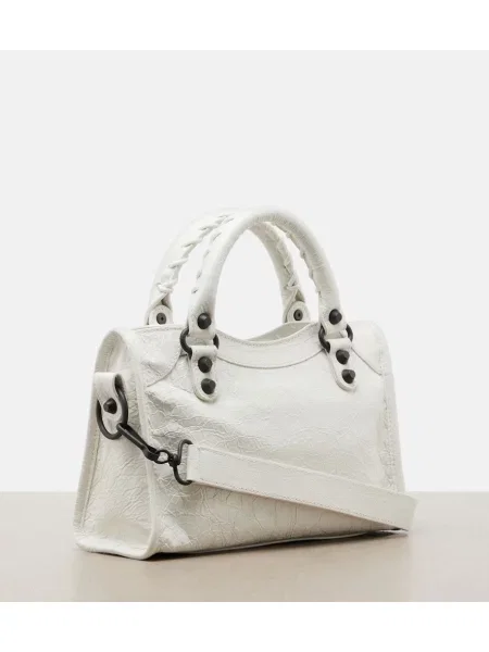 Top Balenciaga din piele alb