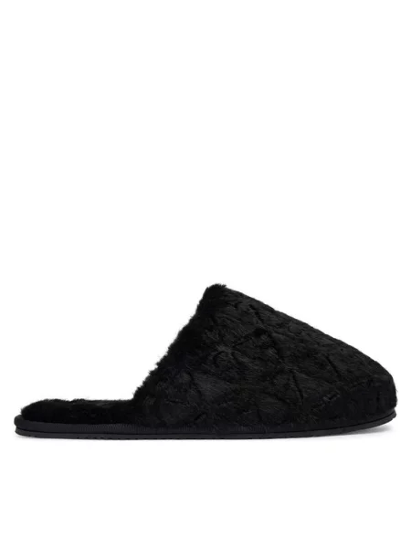 Calvin Klein Пантофи Home Slipper Fur Aop черен