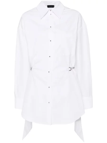 Sukienka koszulowa Mugler garniturowa biała