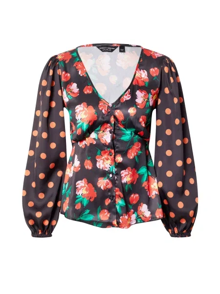 Dorothy Perkins Blúz fűzöld / narancs / világospiros fekete