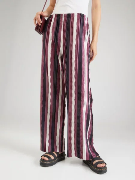 TOPSHOP Hlače burgund / črna bela