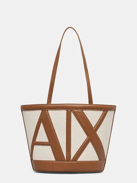 Geantă shopper Armani Exchange maro