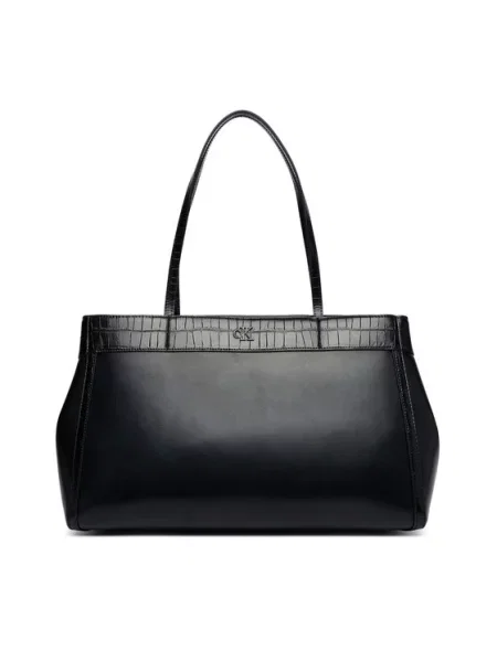 Calvin Klein Ročna torba Ck Croc Snap Large Tote črna