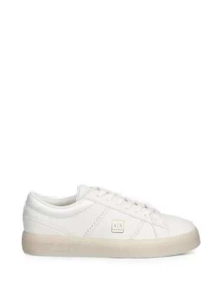 Sneakerși Armani Exchange cu autograf alb