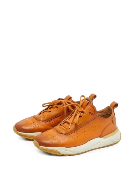 Sneakerși Santoni din piele portocaliu