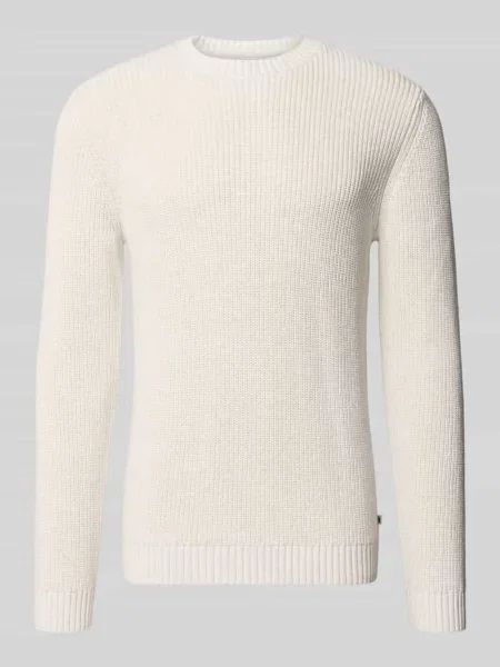 Sweter dzianinowy z czystej bawełny o kroju regular fit S.oliver Red Label biały