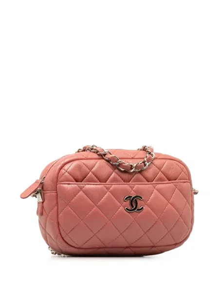 Prošívaná diamant kabelka Chanel Pre-owned růžová