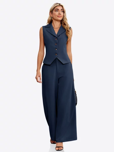Imily Bela Costum cu pantaloni bleumarin