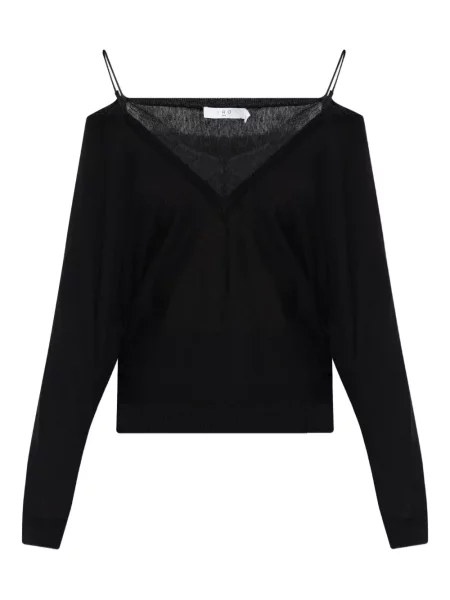 Pulover Iro cu decolteu în V din dantelă negru