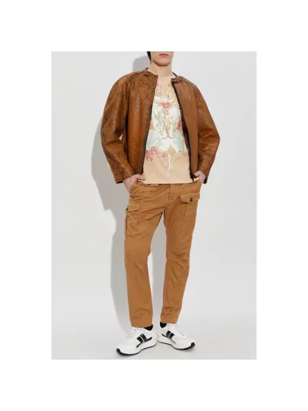 Spodnie cargo Dsquared2 brązowe