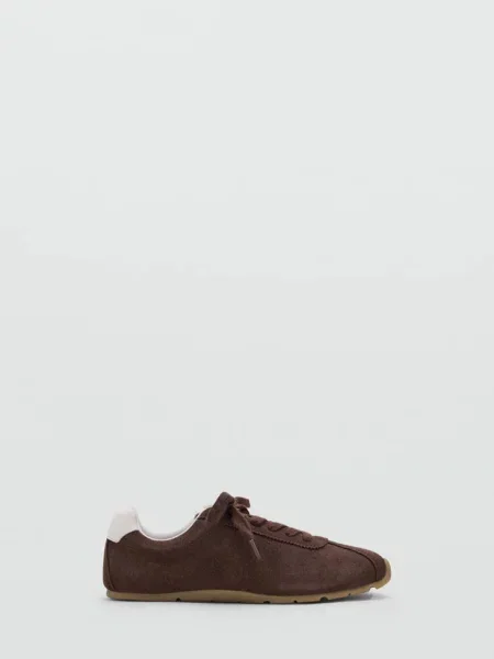 Buty sportowe ze skóry dwoiny czekoladowy Teen 37 MANGO TEEN